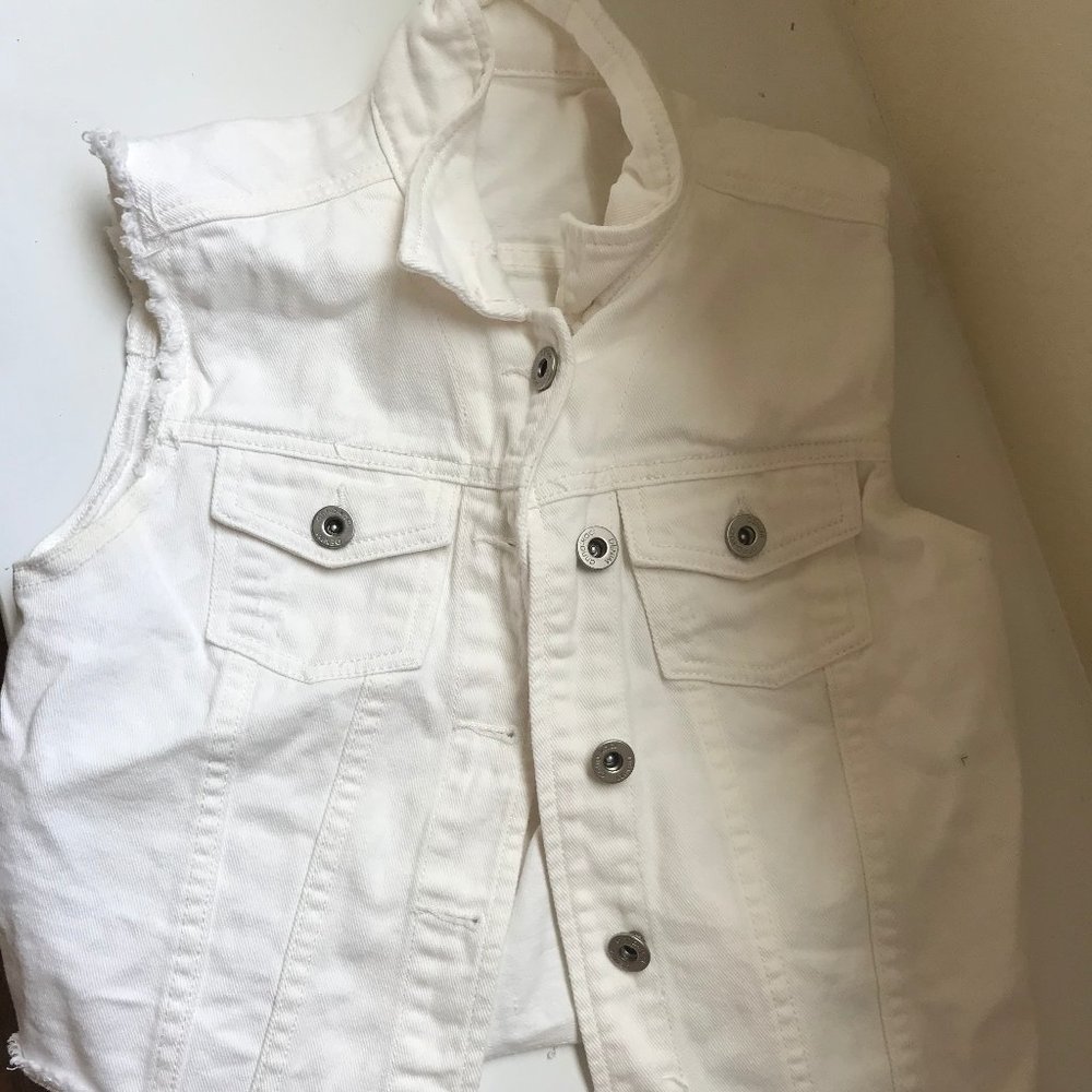 White jean vest